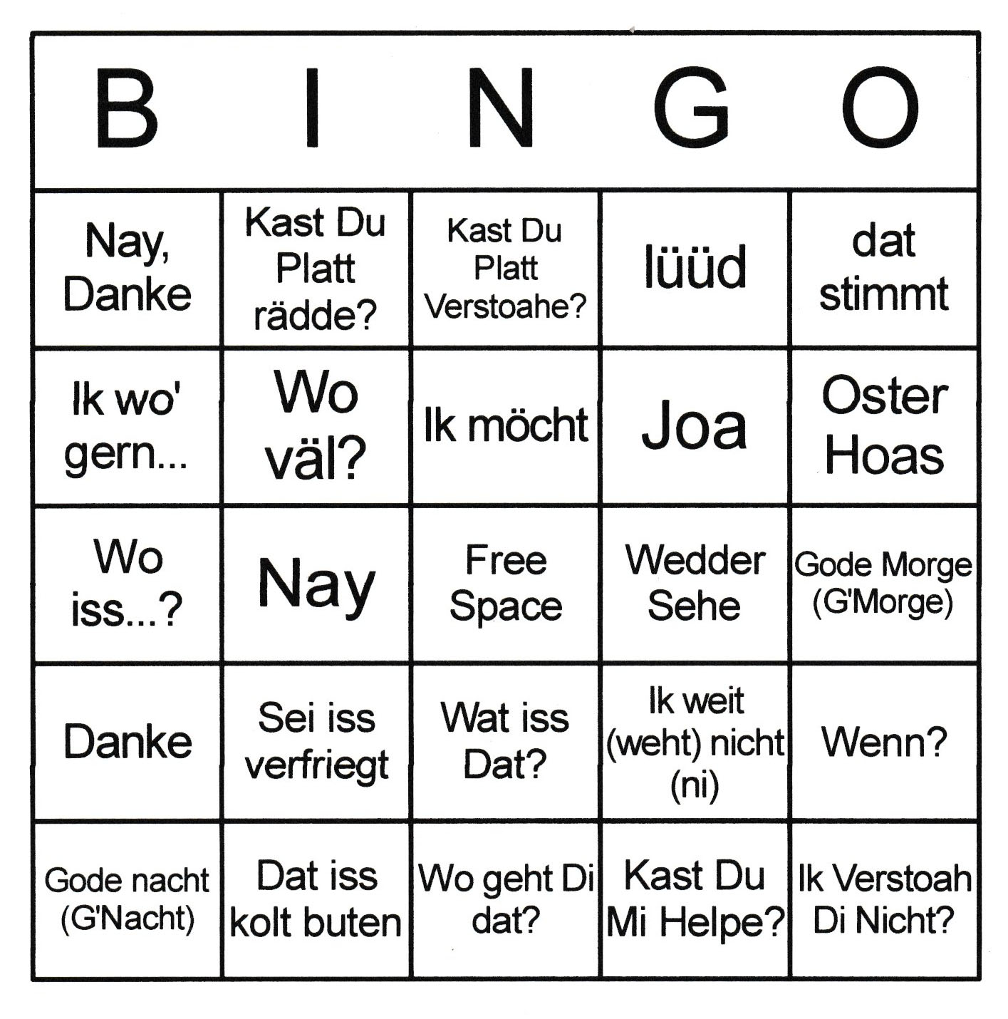 Bingo Card Bingo Card